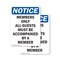 Signmission Members Only All Guests Must Be OSHA Notice Sign, Plastic, 7in W x 10in L, 2PK OS-2PACK-NS-P-710-V-14202 - alternate 1
